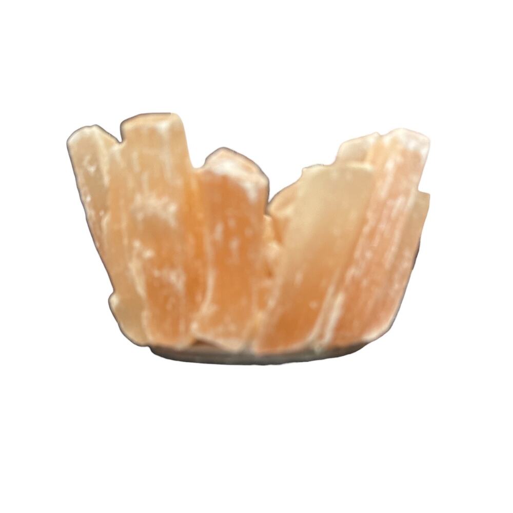 Peach Selenite Crystal Cluster Tea Light Candle Holder - Picture 2 of 8